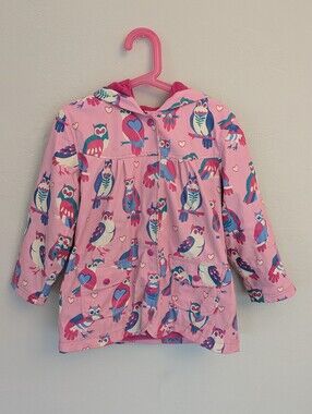 Hatley Pink Hooded Owl Rain Jacket